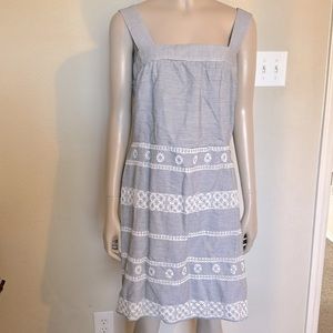 Vineyard Vines stripe eyelet detail tank top sun dress, size 8 women’s